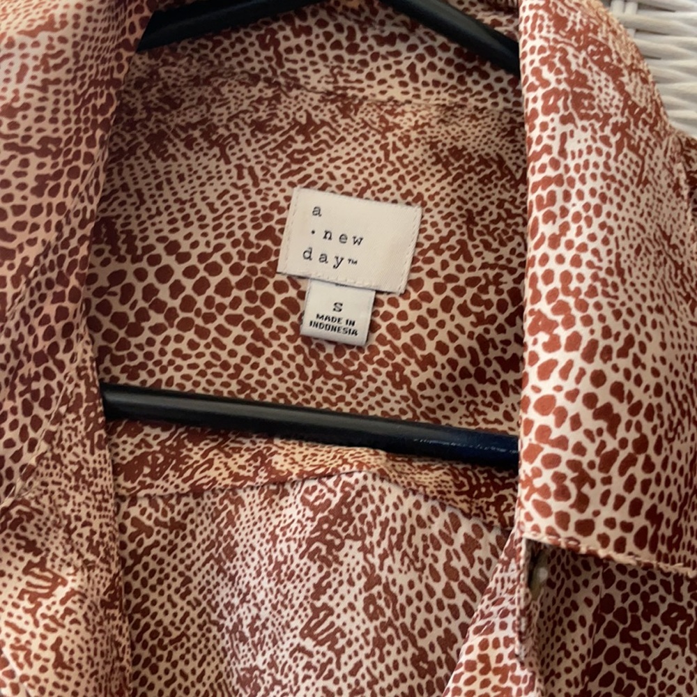 Snake Print Button Up Blouse - image 5